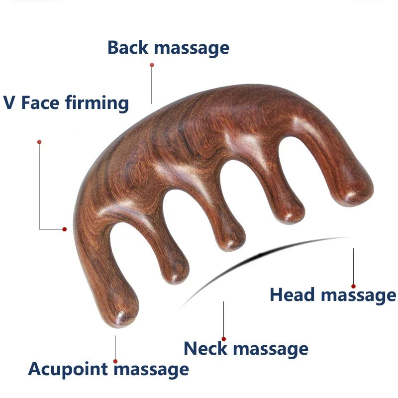 Wooden Scalp Massager Comb