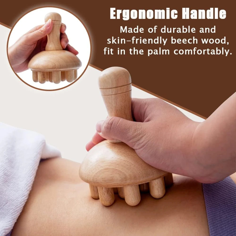 Mushroom Wood Therapy Massage Tool