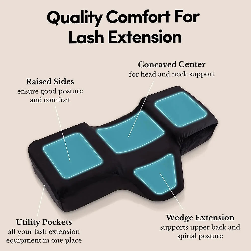 Lash Pillow for Neck Support – Soft Memory Foam Eyelash Extension Bed Pillow