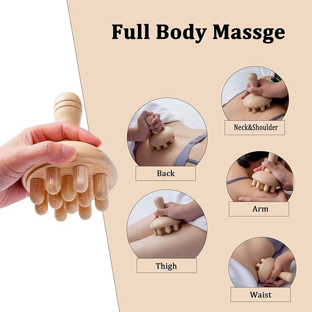 Mushroom Wood Therapy Massage Tool