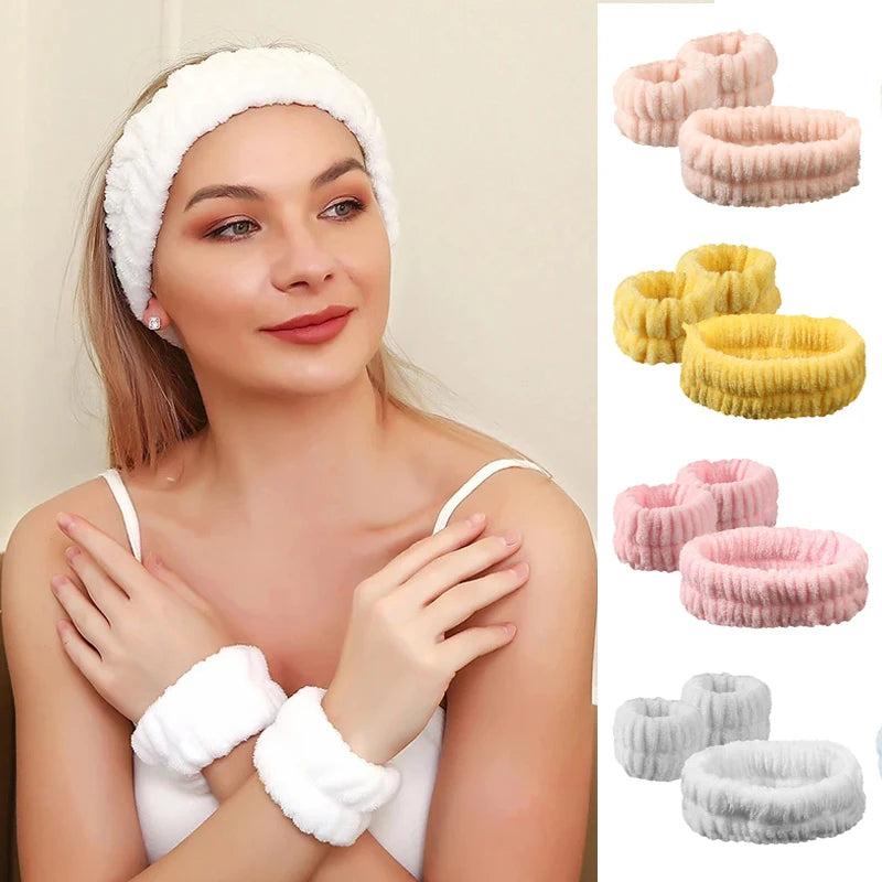 Face Wash Headband & wristband set